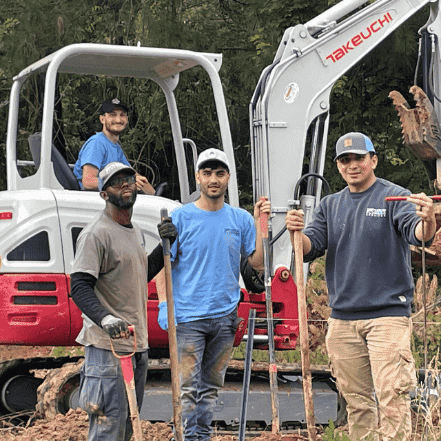 4 workers handle a project for Superior Plumbing.